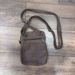 Leaf Bags Ver a Pelle Genuine Leather Made in Italy Brown Crossbody Bag 7x8 Boho